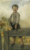 HENRY G. PLUMB. Four oil paintings of boys.